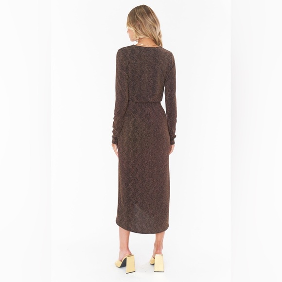 SHOW ME YOUR MUMU Kimora Wrap Dress in Squiggle Sparkle Knit Sz. XS - Picture 3 of 16